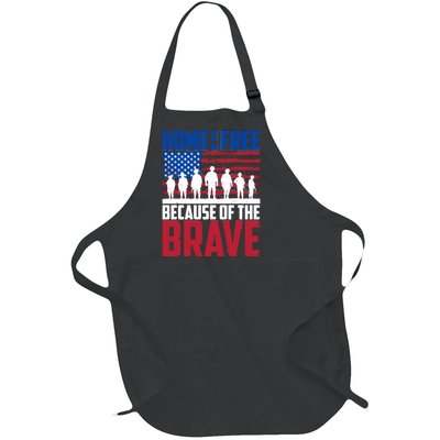 Home Of The Free Because Of The Brave Memorial Day Full-Length Apron With Pockets