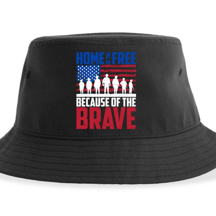 Home Of The Free Because Of The Brave Memorial Day Sustainable Bucket Hat