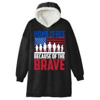 Home Of The Free Because Of The Brave Memorial Day Hooded Wearable Blanket