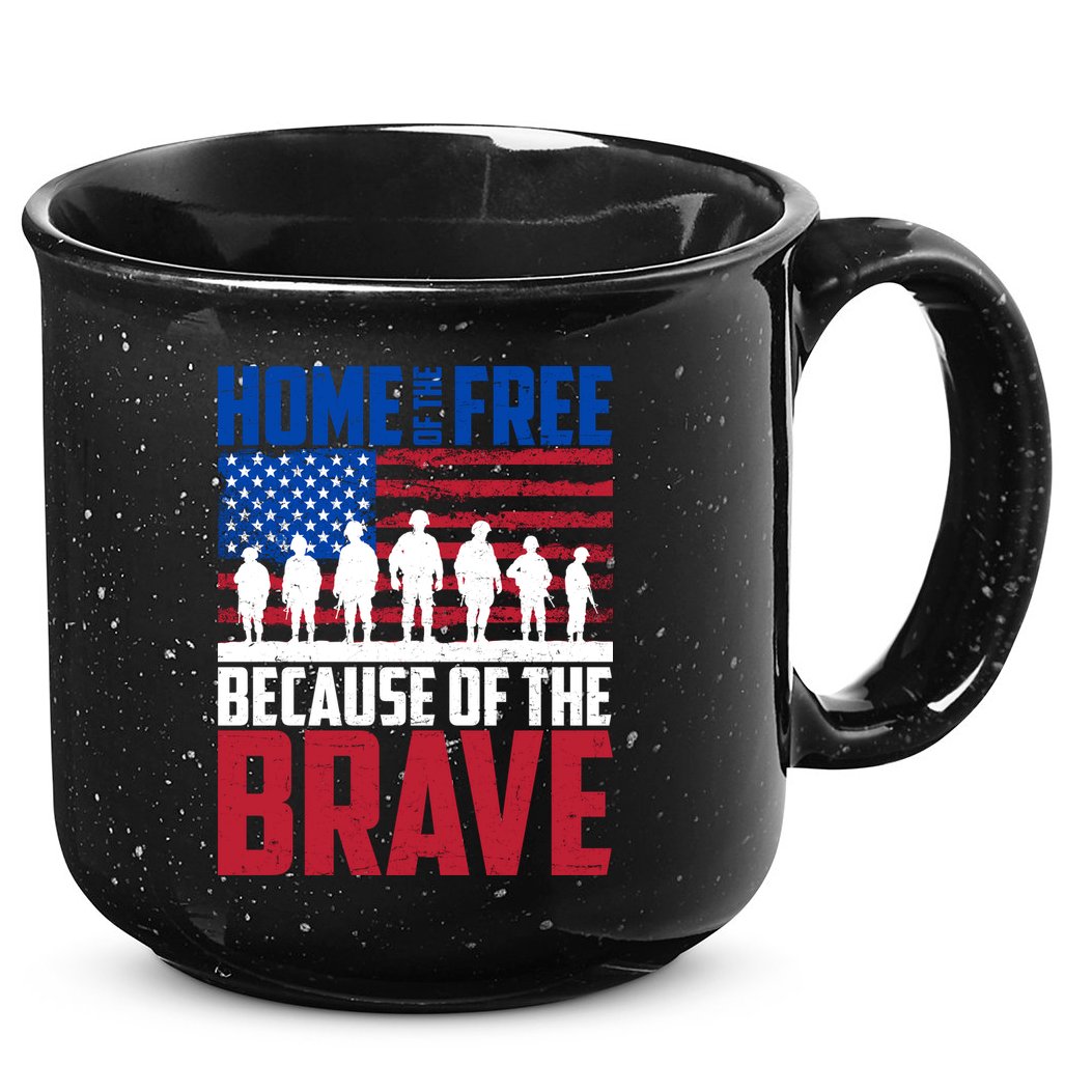Home Of The Free Because Of The Brave Memorial Day 15oz Campfire Ceramic Mug
