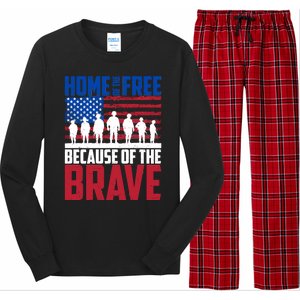 Home Of The Free Because Of The Brave Memorial Day Long Sleeve Pajama Set