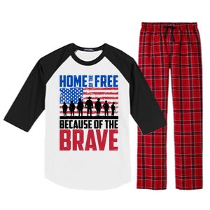 Home Of The Free Because Of The Brave Memorial Day Raglan Sleeve Pajama Set