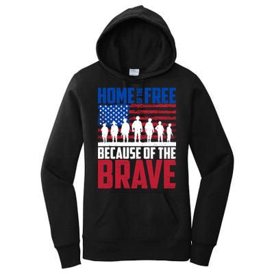 Home Of The Free Because Of The Brave Memorial Day Women's Pullover Hoodie