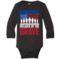 Home Of The Free Because Of The Brave Memorial Day Baby Long Sleeve Bodysuit