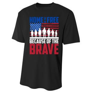 Home Of The Free Because Of The Brave Memorial Day Performance Sprint T-Shirt