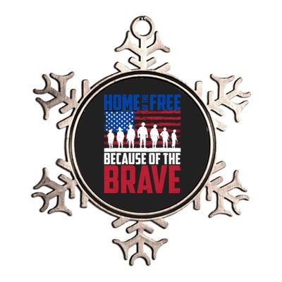 Home Of The Free Because Of The Brave Memorial Day Metallic Star Ornament