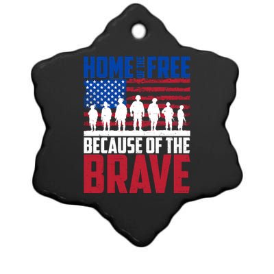 Home Of The Free Because Of The Brave Memorial Day Ceramic Star Ornament