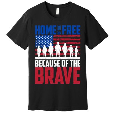 Home Of The Free Because Of The Brave Memorial Day Premium T-Shirt