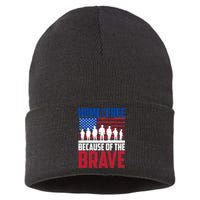 Home Of The Free Because Of The Brave Memorial Day Sustainable Knit Beanie