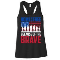 Home Of The Free Because Of The Brave Memorial Day Women's Racerback Tank