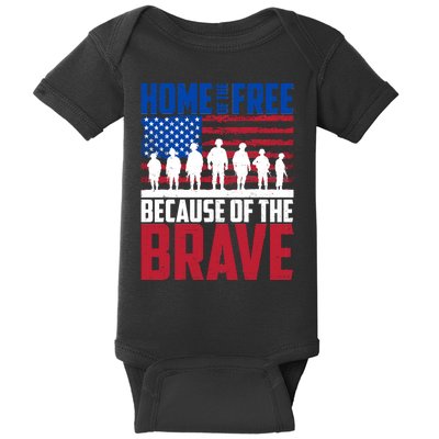 Home Of The Free Because Of The Brave Memorial Day Baby Bodysuit