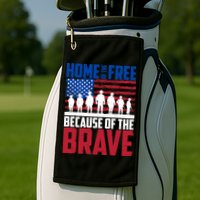 Home Of The Free Because Of The Brave Memorial Day Golf Towel