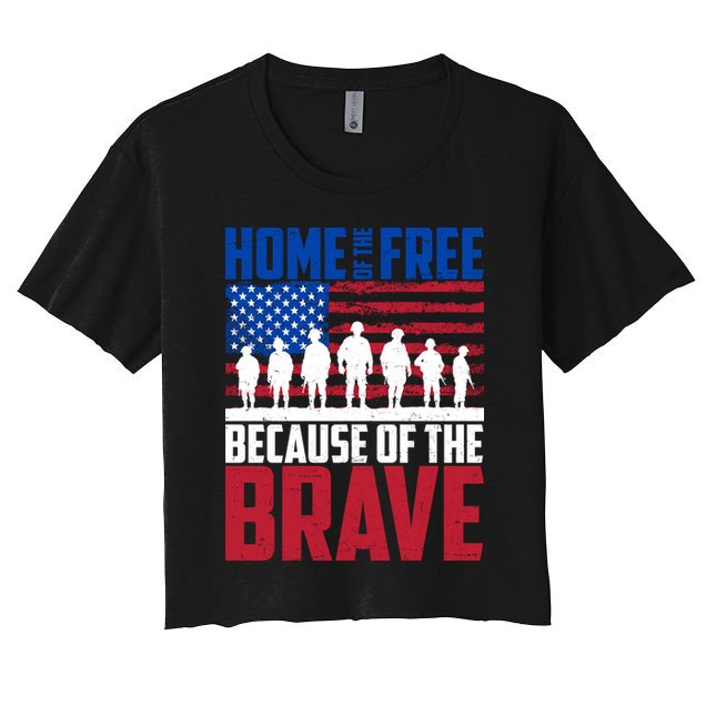 Home Of The Free Because Of The Brave Memorial Day Crop Top