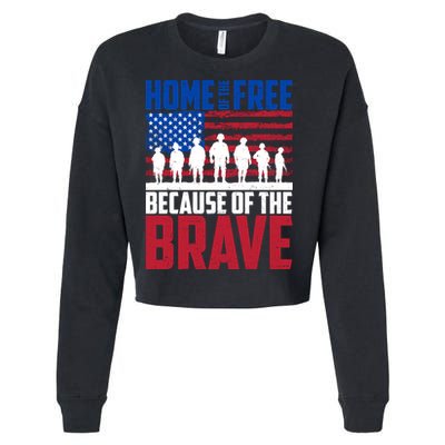Home Of The Free Because Of The Brave Memorial Day Cropped Pullover Crew