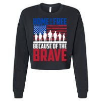 Home Of The Free Because Of The Brave Memorial Day Cropped Pullover Crew