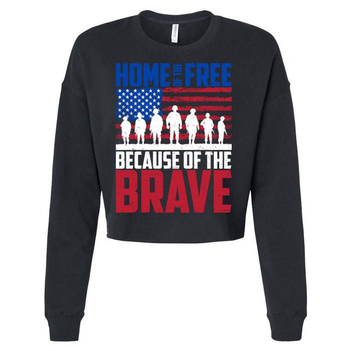 Home Of The Free Because Of The Brave Memorial Day Cropped Pullover Crew