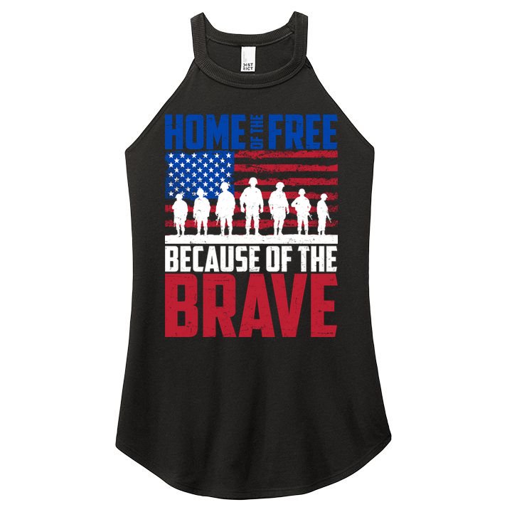 Home Of The Free Because Of The Brave Memorial Day Women's Perfect Tri Rocker Tank