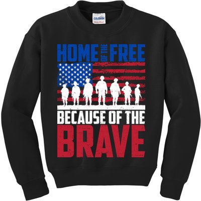 Home Of The Free Because Of The Brave Memorial Day Kids Sweatshirt