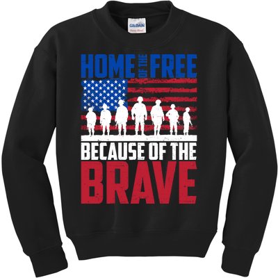 Home Of The Free Because Of The Brave Memorial Day Kids Sweatshirt