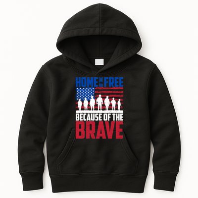 Home Of The Free Because Of The Brave Memorial Day Kids Hoodie