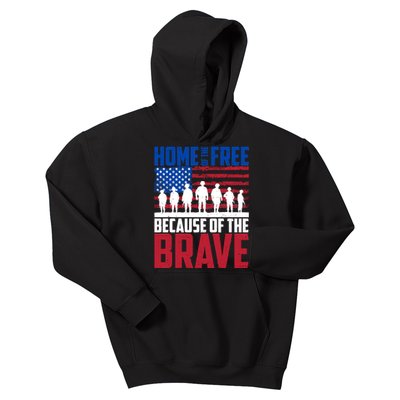 Home Of The Free Because Of The Brave Memorial Day Kids Hoodie