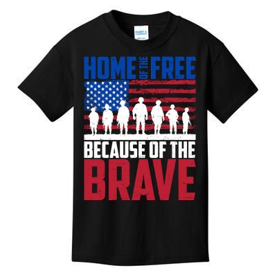 Home Of The Free Because Of The Brave Memorial Day Kids T-Shirt