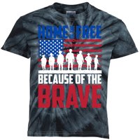 Home Of The Free Because Of The Brave Memorial Day Kids Tie-Dye T-Shirt