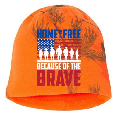 Home Of The Free Because Of The Brave Memorial Day Kati - Camo Knit Beanie