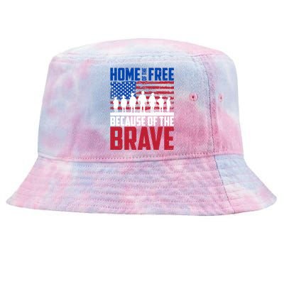 Home Of The Free Because Of The Brave Memorial Day Tie-Dyed Bucket Hat