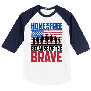 Home Of The Free Because Of The Brave Memorial Day Baseball Sleeve Shirt