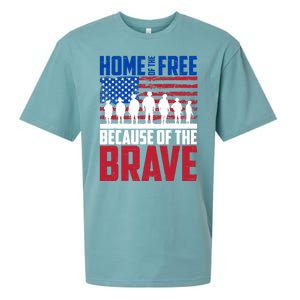 Home Of The Free Because Of The Brave Memorial Day Sueded Cloud Jersey T-Shirt