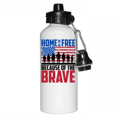 Home Of The Free Because Of The Brave Memorial Day Aluminum Water Bottle