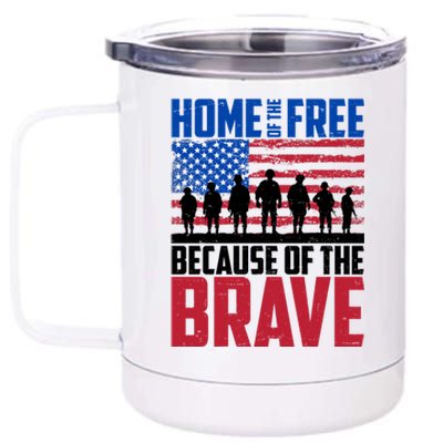 Home Of The Free Because Of The Brave Memorial Day 12 oz Stainless Steel Tumbler Cup