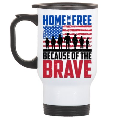 Home Of The Free Because Of The Brave Memorial Day Stainless Steel Travel Mug