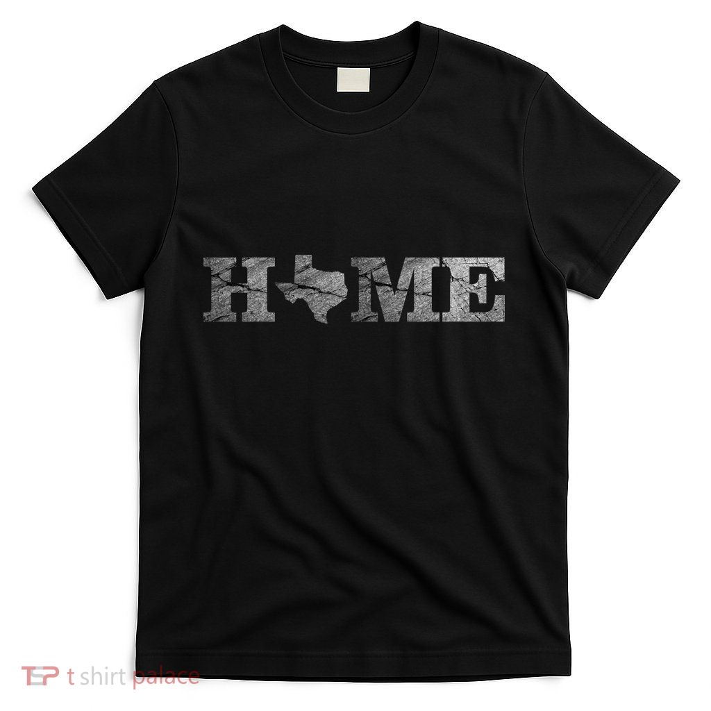 Home Texas State Map Stone Logo T-Shirt