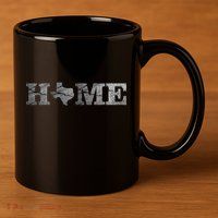 Home Texas State Map Stone Logo 11oz C Handle Ceramic Mug