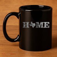 Home Texas State Map Stone Logo 11oz C Handle Ceramic Mug