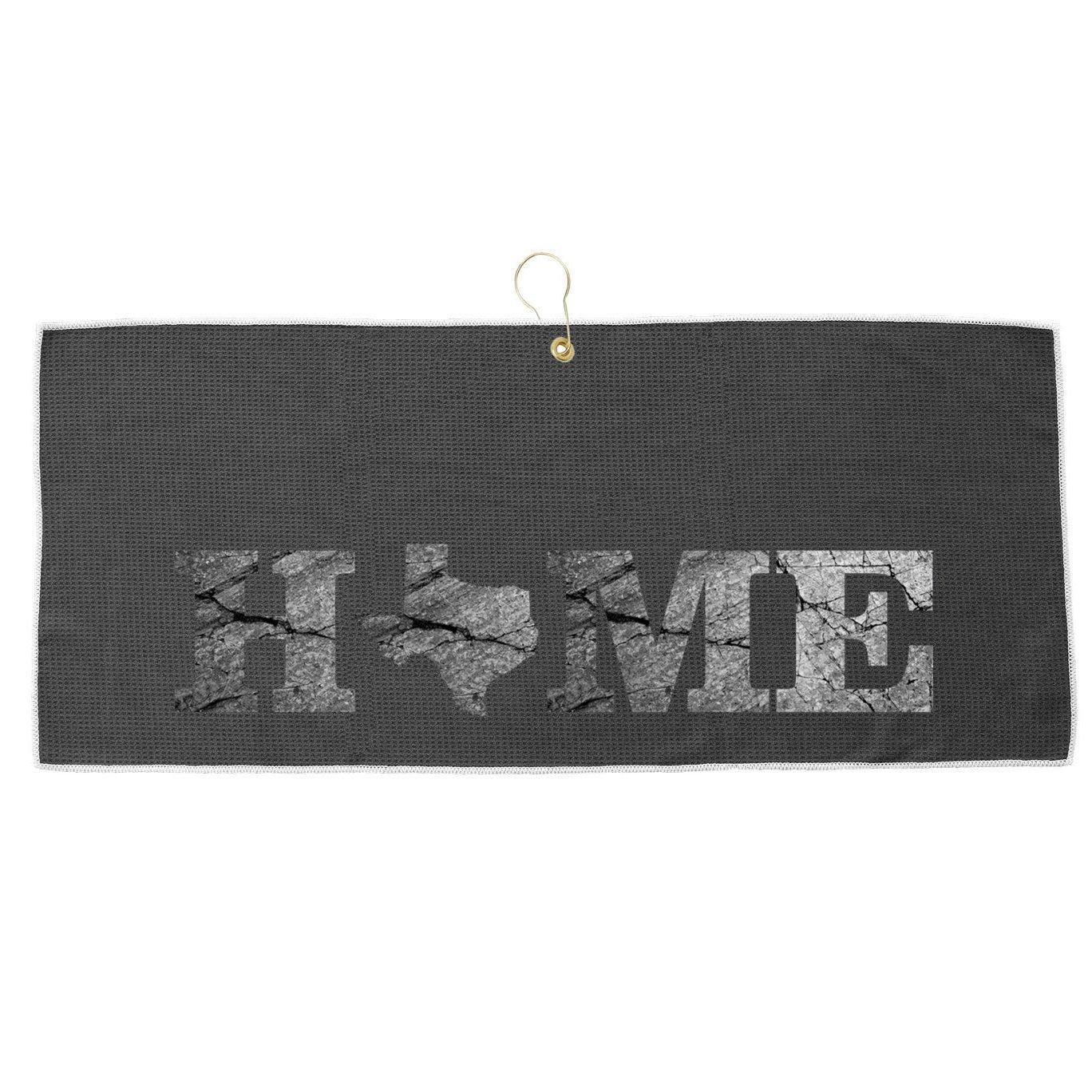 Home Texas State Map Stone Logo Large Microfiber Waffle Golf Towel