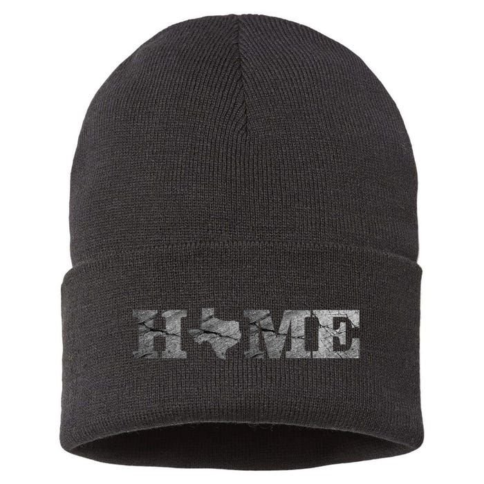 Home Texas State Map Stone Logo Sustainable Knit Beanie