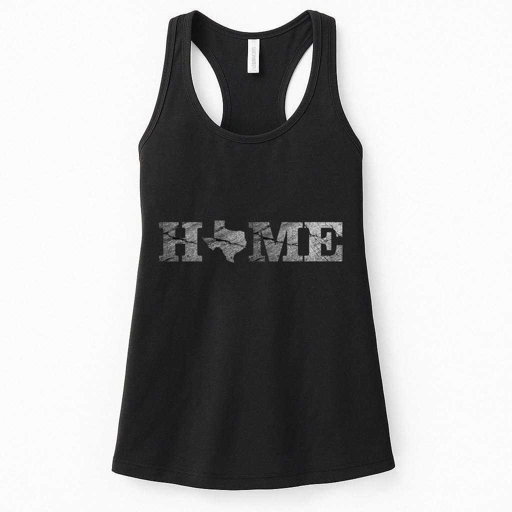 Home Texas State Map Stone Logo Womens Tank Top