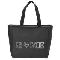 Home Texas State Map Stone Logo Zip Tote Bag