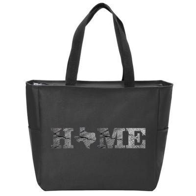 Home Texas State Map Stone Logo Zip Tote Bag