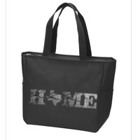 Home Texas State Map Stone Logo Zip Tote Bag
