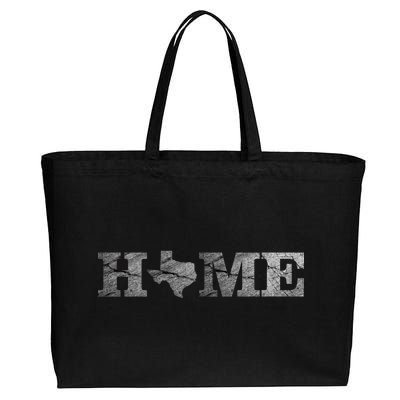 Home Texas State Map Stone Logo Cotton Canvas Jumbo Tote