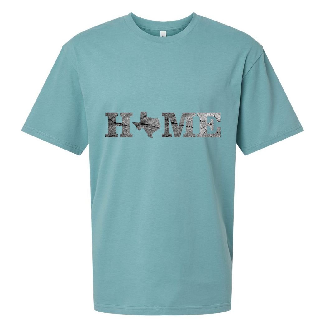 Home Texas State Map Stone Logo Sueded Cloud Jersey T-Shirt