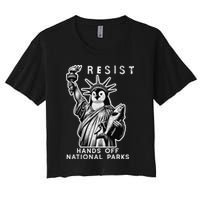 Hands Off National Parks Penguin Resist Protest ALT US Women's Crop Top Tee