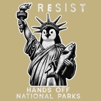 Hands Off National Parks Penguin Resist Protest ALT US Button