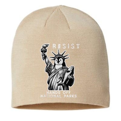 Hands Off National Parks Penguin Resist Protest ALT US Sustainable Beanie