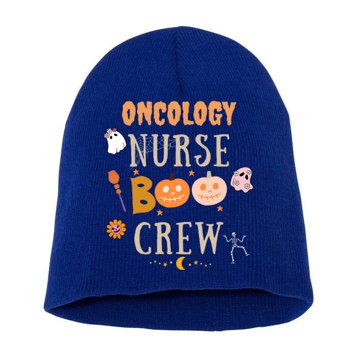 Halloween Oncology Nurse Boo Crew Cute Gift Short Acrylic Beanie