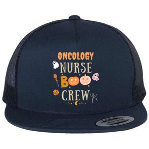 Halloween Oncology Nurse Boo Crew Cute Gift Flat Bill Trucker Hat